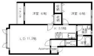 フロウリッシュ161【201号室】の間取り