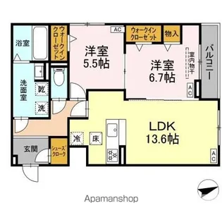 ルヴィータ広瀬【1階】の間取り