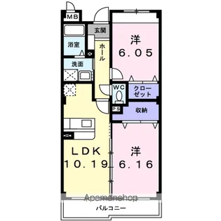 サンリットヒルズ【2階】の間取り