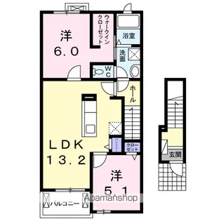 コロランテ・ティA【2階】の間取り