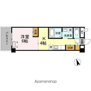 1DKの間取り画像