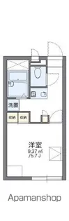 レオパレススカイドリーム長土呂【1階】の間取り