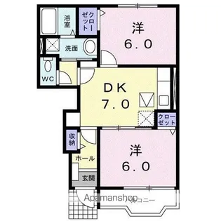 パシエンテB【1階】の間取り