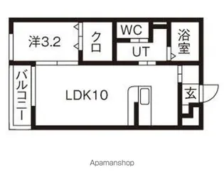 プレステージ小原田【1階】の間取り