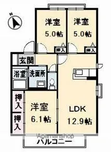 ディアス鍋倉 B棟【1階】の間取り
