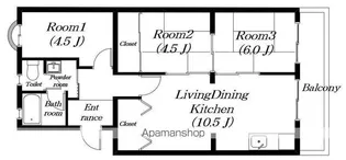 フォンテーヌ国分【505号室】の間取り