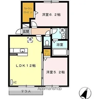 カーサフェリーチェ B棟【103号室】の間取り
