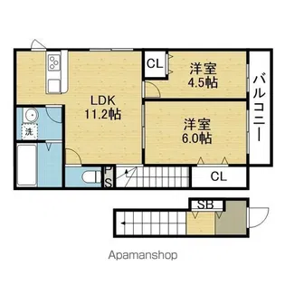 D’SフォレストⅡ【202号室】の間取り