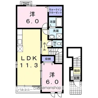 カーサ・アルドーレⅡ【2階】の間取り