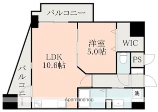 レジディア熊本辛島【8階】の間取り