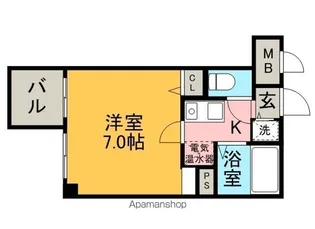 1Kの間取り画像