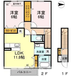 フロレスタ【205号室】の間取り