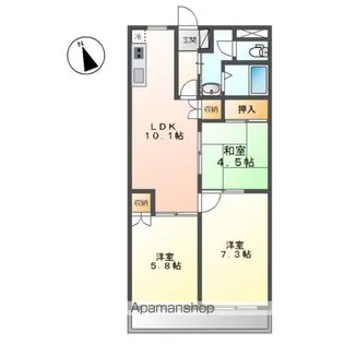 プラザ・ディア【2階】の間取り