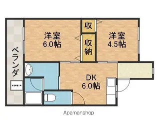 ユーエスハイツ【2階】の間取り