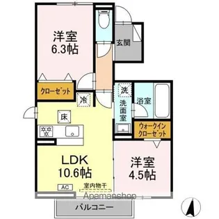 モンシャトー岐南II【1階】の間取り