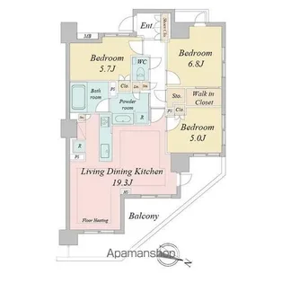 ドゥーエ早稲田【9階】の間取り