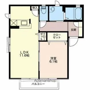 サンハイツ久沢【201号室】の間取り