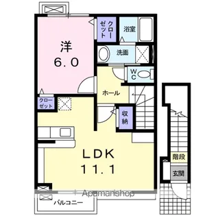 ビサイドピュア【2階】の間取り