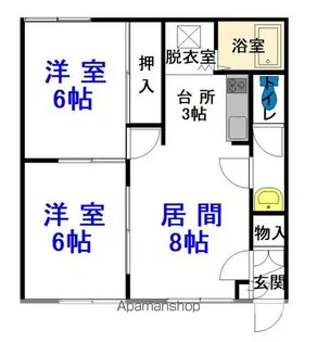 ジューヌフィーユ北門【105号室】の間取り