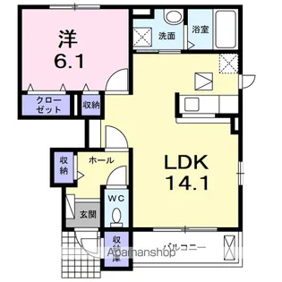 インサイドⅡ【1階】の間取り