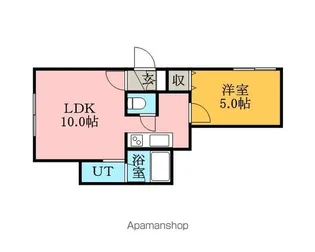 ロイヤルコート水車町【A201号室】の間取り