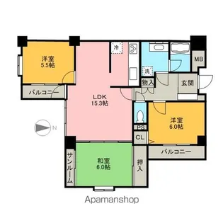 グランドメゾン徳川【B-9号室】の間取り