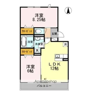 PORTE BLEUE(ポルトブルー)【2階】の間取り