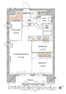ブランシエスタ浅草蔵前【14階】の間取り