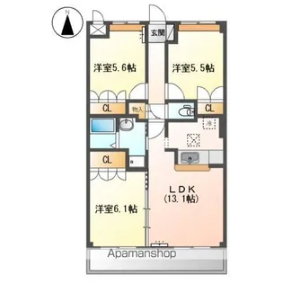 広島県福山市南手城町4丁目【アパート】の間取り