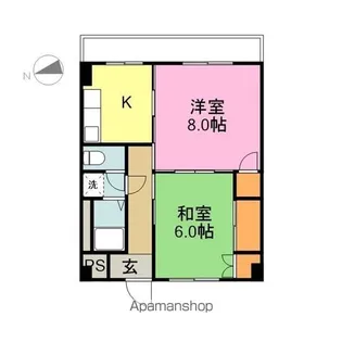 グランペール日赤【6階】の間取り