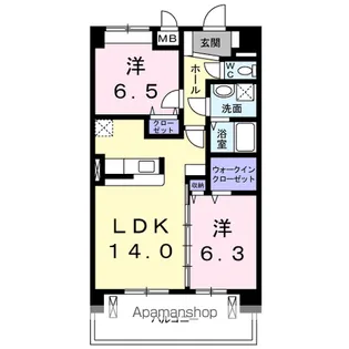 プラジュ千種【6階】の間取り