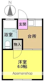 ヒルズキクヨ【102号室】の間取り