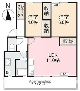 K’SB上之町Ⅱ【301号室】の間取り