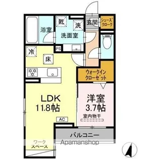 アメニティコート【105号室】の間取り