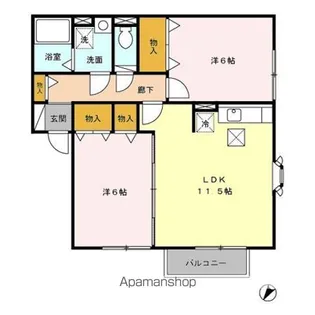 オーチャードテラス【1階】の間取り