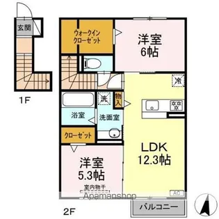 DーROOM FOURTH B棟【2階】の間取り