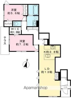 テラス312 102号室【102号室号室】の間取り