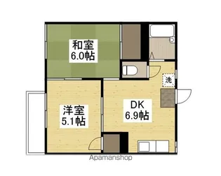 淀川ハイツ【2階】の間取り