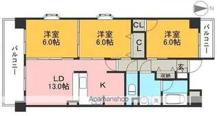 パールリバー【3階】の間取り