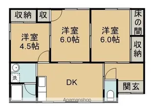 サンハイム西棟【1F01号号室】の間取り