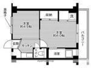 ビレッジハウス安積1号棟【207号室】の間取り
