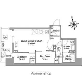 コンフォリア・リヴ門前仲町EAST【4階】の間取り