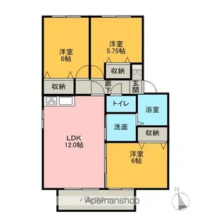 GREEN HILLS Ⅱ【2階】の間取り