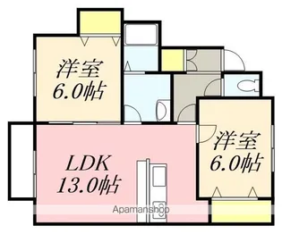 コーポノウブルⅡ【1階C号室】の間取り
