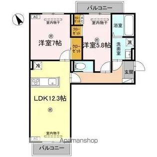 J.リヴェール高松西宝町 A棟【3階】の間取り