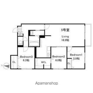 ZABO HILLS MINAMI6JO【2階】の間取り