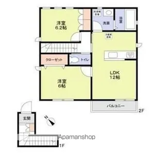 プリムタウンS【102号室】の間取り