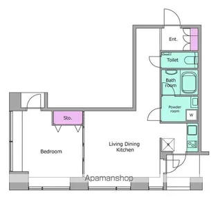 レジディアタワー麻布十番【5階】の間取り