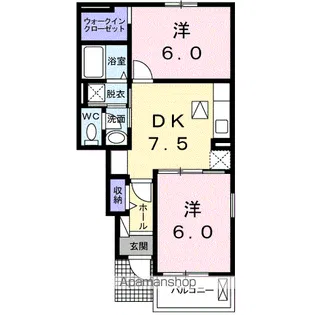 ニューブライト・コッティ【1階】の間取り