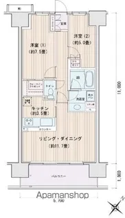 エスティメゾン豊洲レジデンスC【1階】の間取り